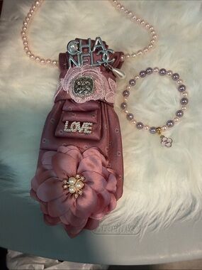 Pink Pearl Junk Ties with bracelet.